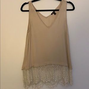 Ella Moss pink blouse with lace trim